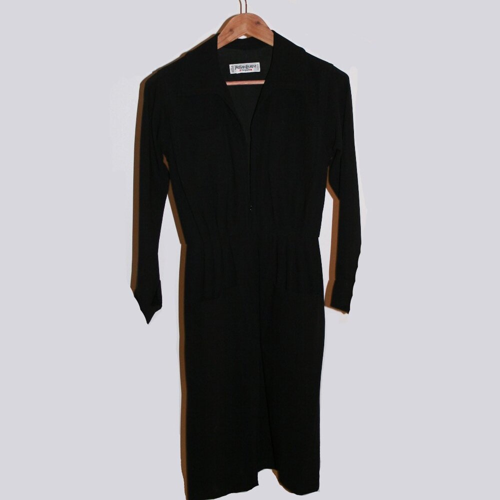 Saint Laurent Black Vintage Smoking Dress